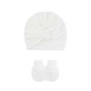 Fuente transfronteriza gorro fetal para bebé guantes antiarañazos juego de 2 piezas gorro pullover para bebé gorro indio gorro de orejas de conejo comercio exterior europeo y americano