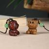 Pau-rosa Sândalo Verde Esculpido Desenho Animado Urso Morango Fofo Corrente para Celular Chaveiro Decoração de Mochila Pingente Portátil Joia