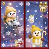 Decoraciones Navideñas Ciervo Dorado Muñeco de Nieve Pegatinas Electrostáticas Suministros para Fiesta Navideña Guirnalda Cálida de Iglú Pegatinas para Ventana