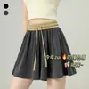 Calça Saia Plissada Refrescante de Seda de Gelo Feminina 2026 Novo Verão Estilo Fino Popular Este Ano Caimento Fluido Emagrecimento Casual Shorts de Corte A