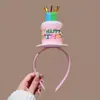 Presente de aniversário infantil: Faixa de cabelo de bolo de morango, faixa de cabelo de desenho animado fofa para meninas, faixa de cabelo de bebê, não aperta a cabeça, acessório de cabelo para menininha