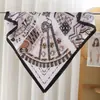 Novo lenço quadrado vintage paisley 90cm mais vendido, lenço de seda artificial, lenço fino color-blocking para a cabeça, lenço versátil, xale decorativo