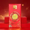2027 Año de la Oveja Moneda de Oro Propicia Atracción de Riqueza Tarjeta de Dinero Bolsa de Terciopelo Paquete de Sobre Rojo Moneda Conmemorativa de Pan de Oro Regalo de Año Nuevo