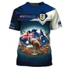 Símbolos Aborígenes Australianos Impressão 3D Transfronteiriça Nova Camiseta Casual de Manga Curta Masculina Venda Direta da Fábrica Fornecimento