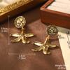 Brincos vintage europeus e americanos retrô, série de geometria dourada russa, brincos vintage antigos com zircônio, elegantes e de alta qualidade