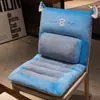 Almofada de assento com encosto integrado para longos períodos sentado no escritório, almofada de assento com suporte lombar, almofada para glúteos de estudante de dormitório, almofada para assento de cadeira