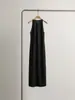 Vestido de Lino de Color Sólido, Holgado y Elegante para Vacaciones que Favorece la Figura, Disponible para Dropshipping
