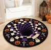 Nuevas alfombrillas de suelo europeas y americanas para Halloween, alfombrillas con temática de calabaza y fantasma, decoraciones festivas, felpudos, alfombras redondas para dormitorios y salas de estar