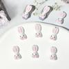 Lindo conejo de orejas largas de dibujos animados, joyería para uñas luminosa tridimensional, conejito diy, pegamento en crema, pasador para el cabello, accesorios para funda de teléfono