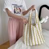 2522 Bolso Nube Plisado de Burbujas Estilo Japonés y Coreano Primavera y Verano Bolso Tote de Lona Fresca para Hombro Bolso Sobaco para Estudiante