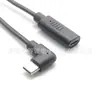 Cable de Extensión Tipo C Macho Codo de 90 Grados a Tipo C Hembra Cable de Datos Tipo C con Doblez Lateral