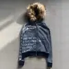 Sudadera con capucha de punto de manga larga con estampado personalizado y cuello de pelo transfronterizo europeo y americano, chaqueta retro, moda urbana Y2