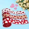 Cinta con Estampado de Corazones para el Día de San Valentín Decoración de Guirnalda para Caja de Regalo Cinta DIY Cinta de Lino Imitación en Forma de Corazón Rojo Melocotón Cinta