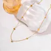 Colar Cruzado de Aço Titânio Moda Leve de Luxo Flor de Trevo Quatro Folhas para Mulheres, Estilo de Nicho de Alta Qualidade, Corrente de Clavícula Não Desbota, Acessórios de Aço Inoxidável