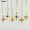 Wt-Jn169 Collar con Colgante Clásico Más Vendido Forma de Cruz Turmalina Turquesa Perla de Agua Dulce Chapado en Oro de 18K