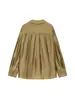 Camisa larga de manga larga de moda de ajuste holgado para mujer de la marca Z, moda casual satinada europea y americana, popular en AliExpress, caqui ZA