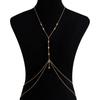 Cadena Corporal Sexy Transfronteriza Europea y Americana para Mujer, Cadena de Pecho para Bikini de Cuerpo Completo, Cadena de Playa, Cadena de Cuentas de Cobre con Borlas Multicapa