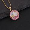 Amazon popular collar 12 Constelaciones personalidad femenina colgante de oro de 18K moda collar de concha INS N862