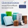 Latas de chá de metal de folha de flandres quadradas personalizadas, caixas de lata de chá de tangerina verde pequenas redondas, latas de chá perfumadas, latas de chá preto