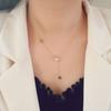 Moderna y de Alta Gama Collar de Gypsophila Cintura Pequeña para Mujeres con Caracteres de la Suerte Colgante de Acero de Titanio Lujo Accesible Cadena para Clavícula que No se Desvanece