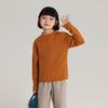 Suéter Pulôver Pudding Haru Kidsren's 2025 Outono e Inverno Novo Versátil Meninas Gola Alta Metade Cor Contrastante Tricotado Camiseta Base