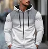 Sudaderas populares para hombre transfronterizas, cárdigan con capucha de forro polar de lunares para hombre de otoño e invierno, ropa exterior deportiva y casual para jóvenes, en stock