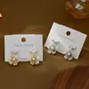 Pendientes de Perla Estilo Francés Vintage con Aguja de Plata S925 para Mujer, Joyería para Orejas de Camelia con Diseño Único, Pendientes Modernos para el Trabajo