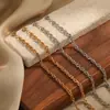 Pulsera minimalista personalizada de acero de titanio con chapado en oro PVD, estilo ins europeo y americano, pulsera apilable de lujo ligero, cadena lisa versátil, joyería