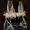 Kit de Materiales Hechos a Mano DIY para Copa de Brindis Flor Eterna de Diamante Triturado Simple, Copa Decorativa, Regalo de Compromiso y Boda de Nicho