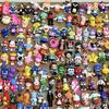 Peluches de moda, mercado callejero, mercado nocturno, puesto de gran volumen, juguetes hechos a mano, muñecos tridimensionales de PVC, peluches grandes transfronterizos.