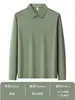 Camisa polo de manga larga 26S de algodón puro, doble ribete, 210G, cómoda y elegante, unisex, con logo estampado, adecuada para ropa de trabajo