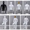 Modelo masculino para vitrine de loja de roupas, rosto galvanizado, manequim masculino de corpo inteiro, manequim de exposição