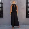 Moda Feminina Cruzada Nova Verão 2026 Europeia e Americana Comércio Exterior Amazon Macacão Plissado com Decote Ombro a Ombro e Gola Halter
