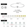 Pulsera de Cadena Fina de Plata de Ley S925 con Moissanita Redonda de 30 Puntos MODIAN para Mujer Lujo Ligero Versátil Joyería para la Mano para Viajar al Trabajo