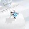 Pendientes Versátiles de Estrella de Cuatro Puntas Estilo Coreano Henson con Tuercas de Rosca Doble, Joyería de Piercing de Alta Gama
