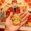 Cadena para Teléfono Móvil Creativa de Dibujos Animados Lámina de Oro Imitación Bendición del Dios de la Riqueza Llavero de Riqueza Colgante para Bolso Entrega de Fábrica