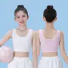 Roupa Íntima Infantil Vestido de Desenvolvimento Algodão Puro Meninas Camada Dupla Coberto no Peito Versão Longa Crianças Maiores Tubo Respirável