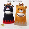 Nuevo sombrero y bufanda de punto de una pieza para niños de otoño e invierno, gorro de punto grueso y cálido para bebé con diseño de ciervo de dibujos animados S205