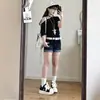 Shorts Jeans Americano Retrô de Cintura Baixa Enrolado para Mulheres Verão Sexy Cobrindo o Quadril Super Shorts Slim Tight Hot Pants