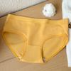 Ropa interior de algodón para mujer, calzones de algodón para mujer, patrón climático simple de color sólido, cintura de algodón en la entrepierna, calzoncillos triangulares transpirables al por mayor