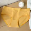 Ropa interior de algodón puro estilo macaron para mujer, transpirable, estilo para todo clima, entrepierna de algodón puro, alta elasticidad, cómodos calzones tipo triángulo de cintura media para mujer