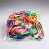 Venta caliente regalos promocionales impresión letras inglesas pulsera de silicona luminosa fluorescente pulsera deportiva de goma luminosa