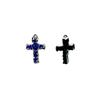 Colgante de cruz con simulación de color de diamante de aleación K blanco, accesorios de joyería caseros para hacer tú mismo, material para collar