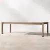Mesas y Sillas de Exterior, Jardín de Patio de Villa, Mesa Larga de Madera Maciza, Muebles de Ocio para Terraza de Casa Modelo, Mesa de Comedor de Exterior de Diseñador