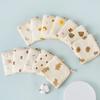 Toalhinha de Bebê Chinelo Algodão Crepe Quatro Camadas Toalhinha Quadrada Pequena Toalhinha de Rosto para Bebê Cordão para Pendurar Toalha de Mão Infantil