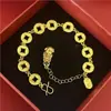 Pulsera de Corazón con Flor de Oro Imitación para Mujer, Varios Exquisitos y Modernos Brazaletes de Trébol, Joyería de Mano al por Mayor con Cola de Fénix Transfronteriza