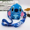 Bolsa de silicona nueva transfronteriza para niñas, bolsa de dibujos animados para niños, accesorios, linda bolsa de hombro pequeña de Stitch, monedero para llaves y monedas