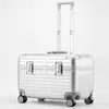 Maleta de Carrito para Fotografía de Aleación de Aluminio y Magnesio con Tapa abatible, Ruedas Giratorias Silenciosas de 20 pulgadas, Maleta Grande para Hombres, Equipaje de Mano para Mujeres