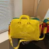 Bolsa de viaje para camping al aire libre, bolso de mano estilo montaña, gran capacidad, diseño color block, adecuada para salidas de primavera, natación y uso en el gimnasio, bolsa de almacenamiento