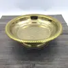 Atacado de fábrica prato redondo de aço inoxidável para oferendas com base criativa colorida prato de frutas salão de Buda prato de oferendas de pé alto prato de doces